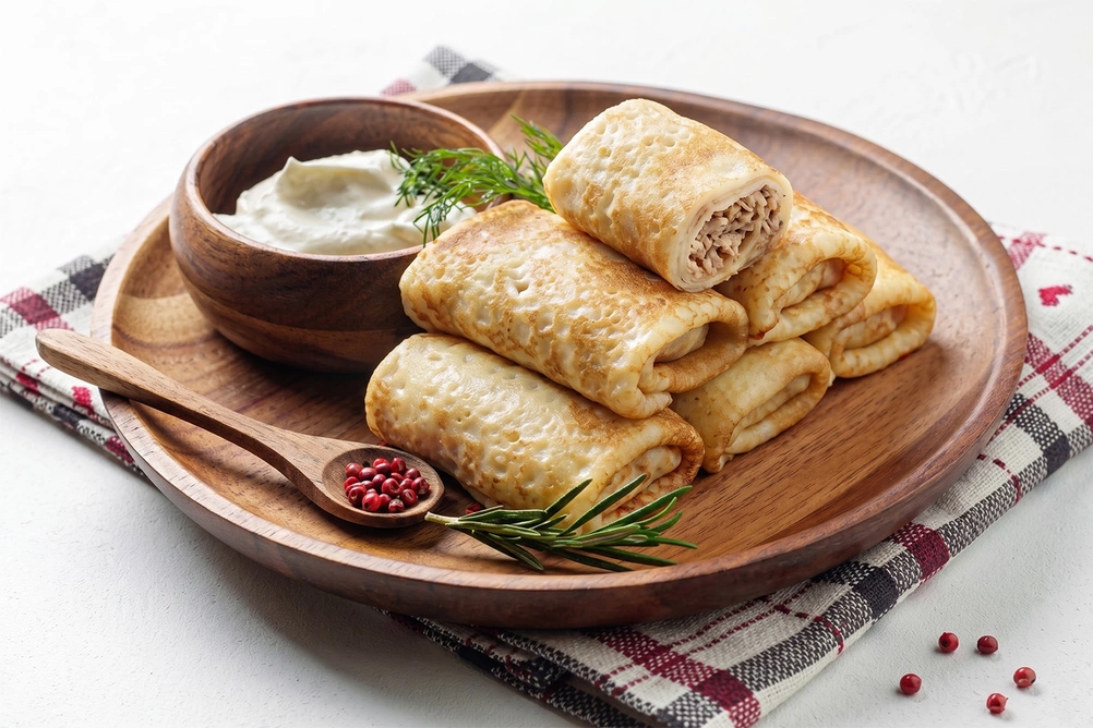 блинчики с мясом